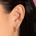 Stunning 1.0 TCW Baguette Cut Moissanite Huggies Earrings in Gold 6