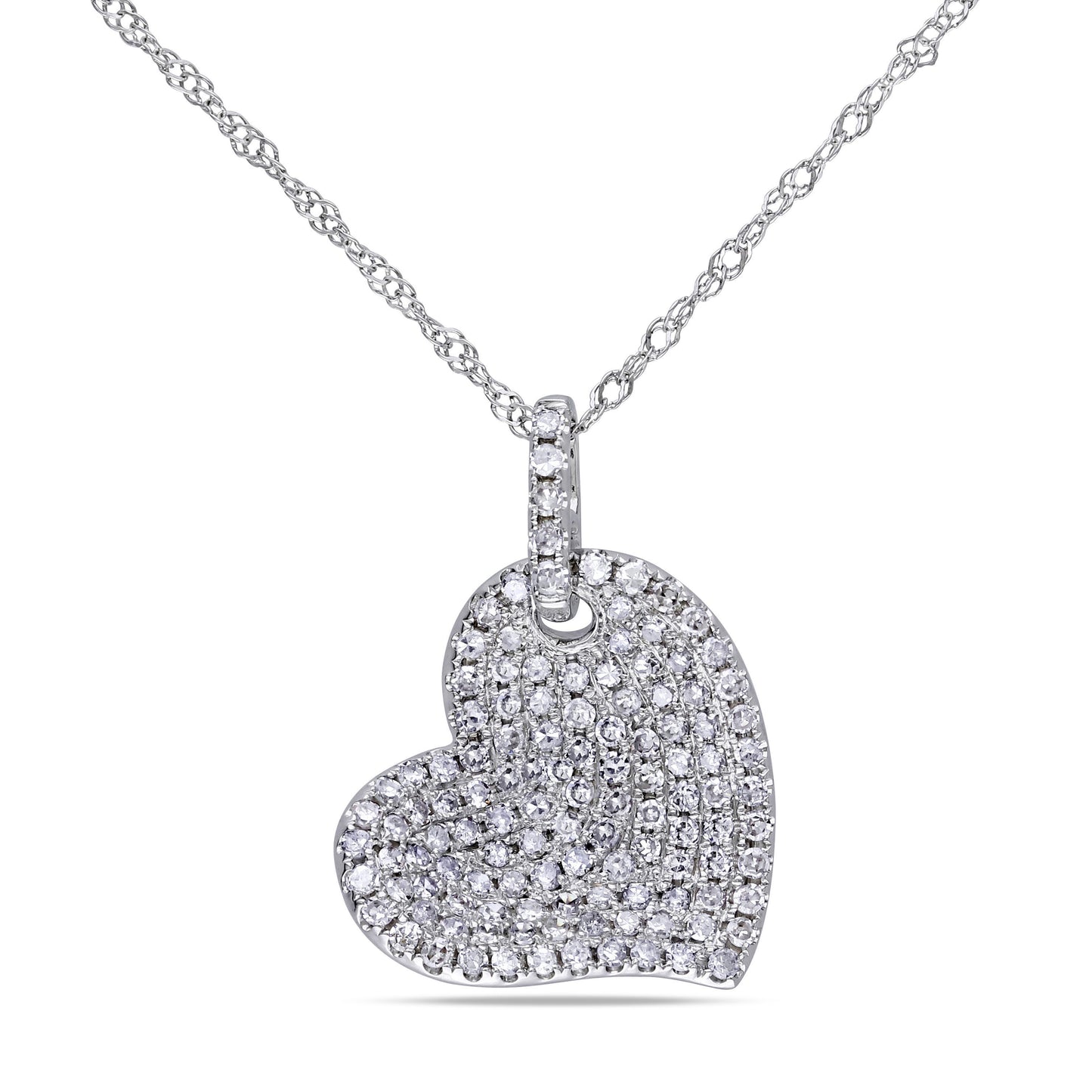 Round Cut Cubic Zirconia in 925 Sterling Silver Necklace 1