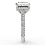 Stunning 2.45 CT Radiant Moissanite Engagement Ring with Hidden Halo & Three Side Pave Design 7