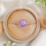 3.0 CT Round Cut Pave Amethyst Ring 10