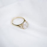 4.0 CT Oval Moissanite Ring Featuring Cluster Style 3