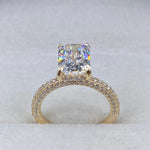 Stunning 2.50 CT Radiant Moissanite Engagement Ring with Hidden Halo & Triple Pave Design 6