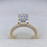 Stunning 2.50 CT Radiant Moissanite Engagement Ring with Hidden Halo & Triple Pave Design 6