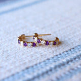2.25 TCW Round Amethyst Lab Made Diamond- February Birthstone Earrings 6