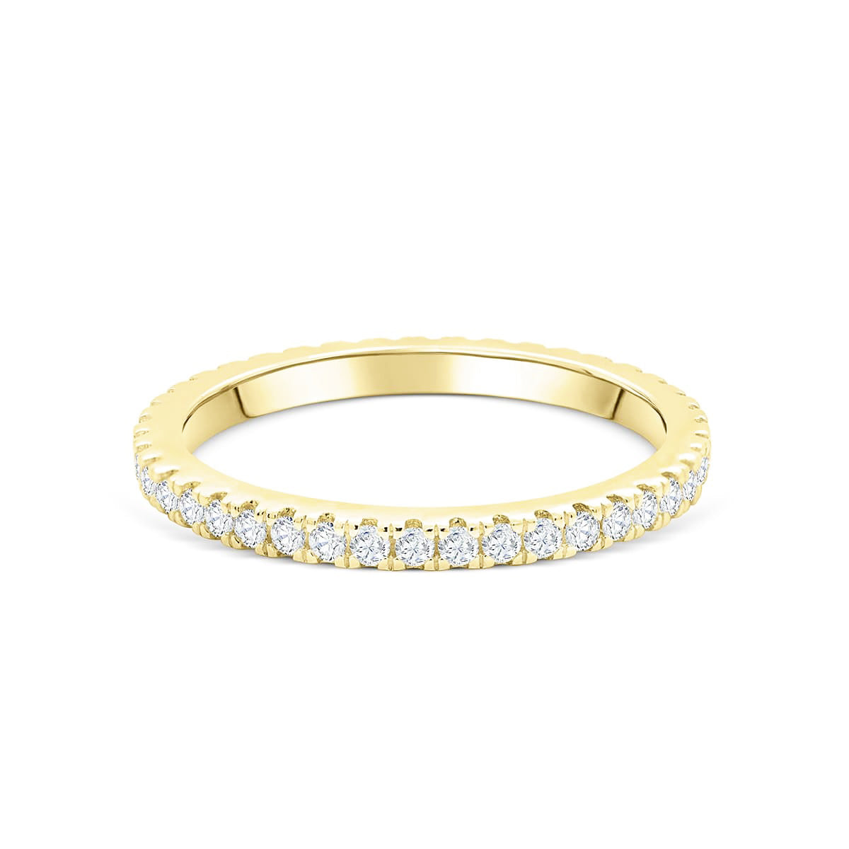 Stunning 0.4 TCW Round Moissanite Stones With Full Eternity Wedding Band 1