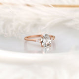 Stunning 1.95 CT Oval Moissanite Engagement Ring with Three Stone Design 2