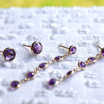 1.25 TCW Round Amethyst Lab Made Diamond- February Birthstone Dangle 6