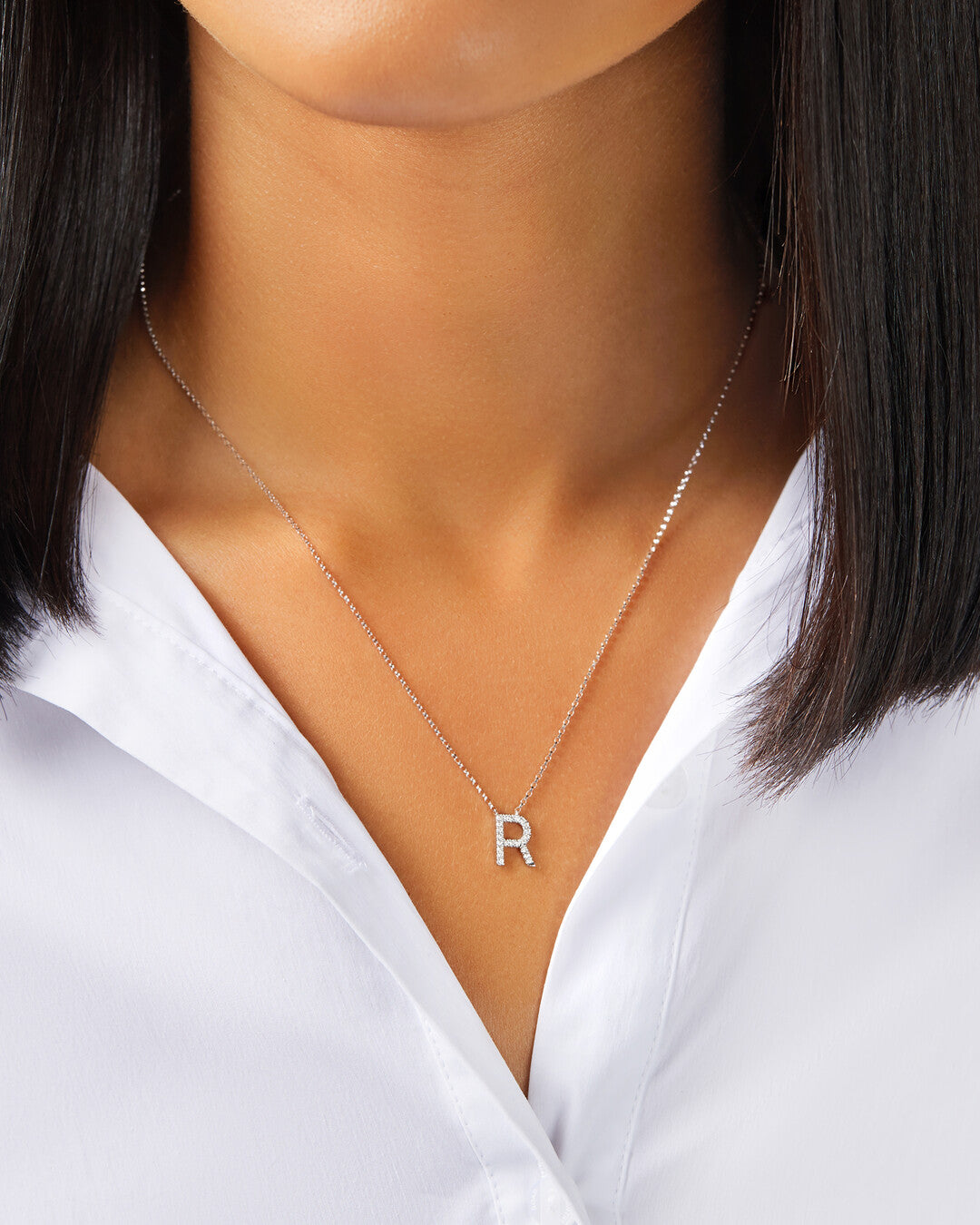 Round Cut Cubic Zirconia in 925 Sterling Silver Necklace 4