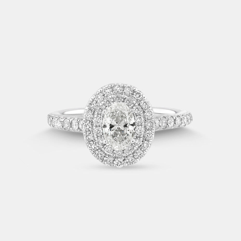 Stunning 1.5 CT Oval Moissanite Engagement Ring in Halo and Pave Designs 1
