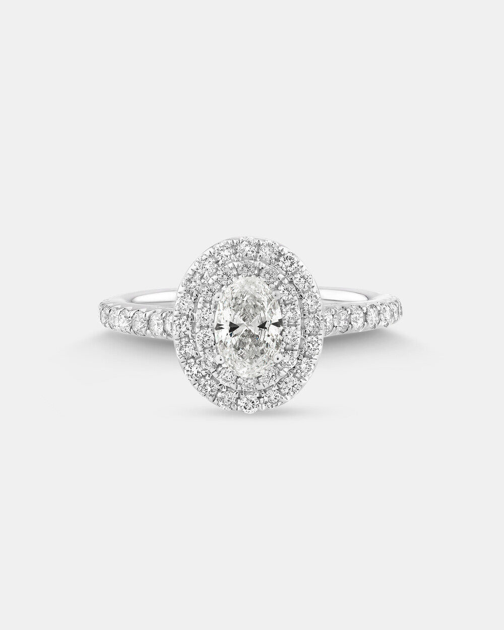 Stunning 1.5 CT Oval Moissanite Engagement Ring in Halo and Pave Designs 1