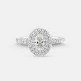 Stunning 1.5 CT Oval Moissanite Engagement Ring in Halo and Pave Designs 1