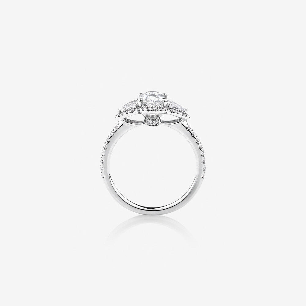 Stunning 1.26 CT Oval Moissanite Engagement Ring Halo and Pave Design 2