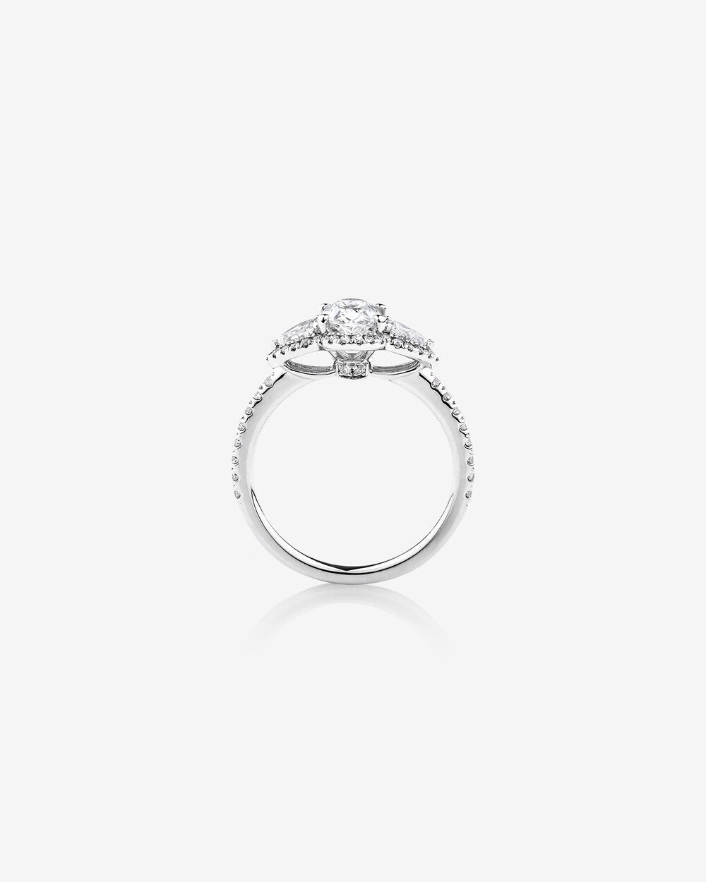 Stunning 1.26 CT Oval Moissanite Engagement Ring Halo and Pave Design 2