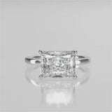 Stunning 2.45 CT East West Radiant Moissanite Engagement Ring with Solitaire Design 4