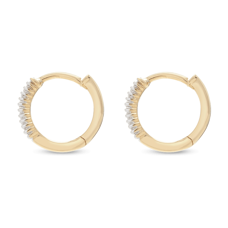 1.0 TCW Baguette Cut Moissanite Huggies Earrings in Gold 3