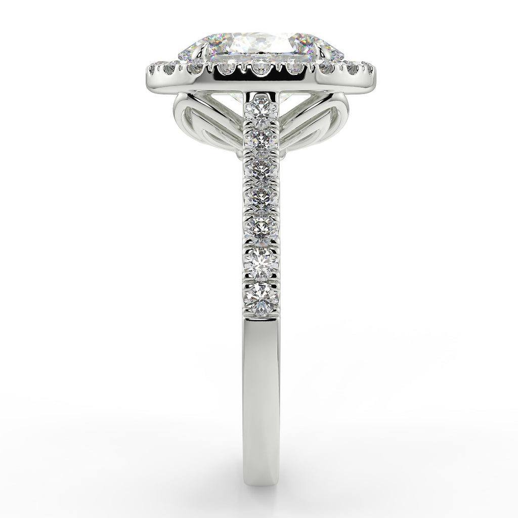 Stunning 2.11 CT Oval Moissanite Engagement Ring with Halo & Pave Design 7