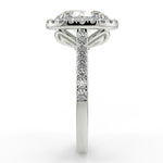 Stunning 2.11 CT Oval Moissanite Engagement Ring with Halo & Pave Design 7
