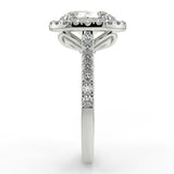 Stunning 2.11 CT Oval Moissanite Engagement Ring with Halo & Pave Design 7