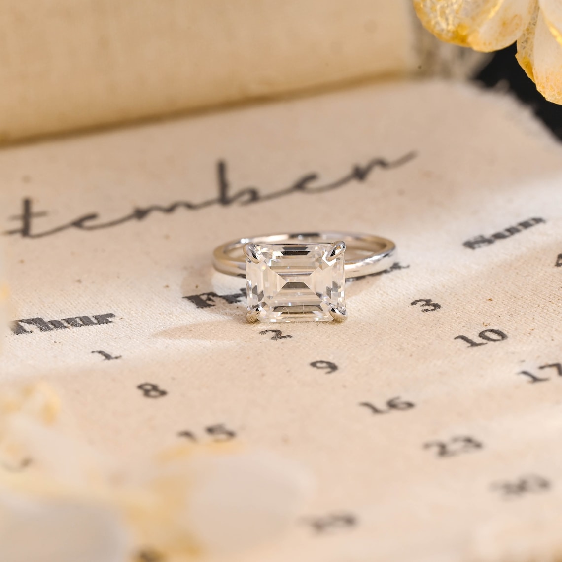 Stunning 4.0 CT Emerald Moissanite Engagement Ring with Solitaire Design 6