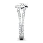 Stunning 0.7 CT Round Moissanite Stones Pave and Halo Wedding Bands 4