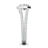 Stunning 0.7 CT Round Moissanite Stones Pave and Halo Wedding Bands 4