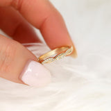 Stunning 0.11 TCW Round Moissanite Stones Halfway Twisted Wedding Bands 5