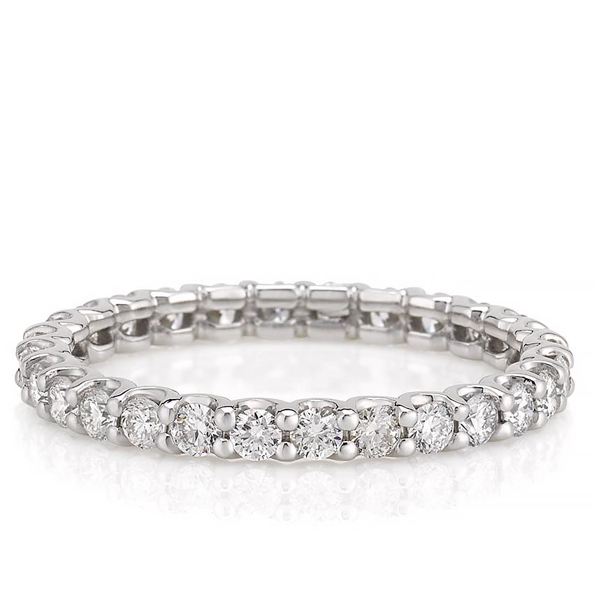 Stunning 1.0 CT Round Moissanite Stones Full Eternity Wedding Bands 3