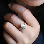 Stunning 1.0 - 2.0 CT Pear Moissanite Engagement Ring with Pave & Halo Design 6