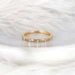 Stunning 0.11 TCW Round Moissanite Stones Flush Wedding Bands 1