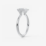 Emerald Half Bezel Lab Grown Diamond Engagement Ring