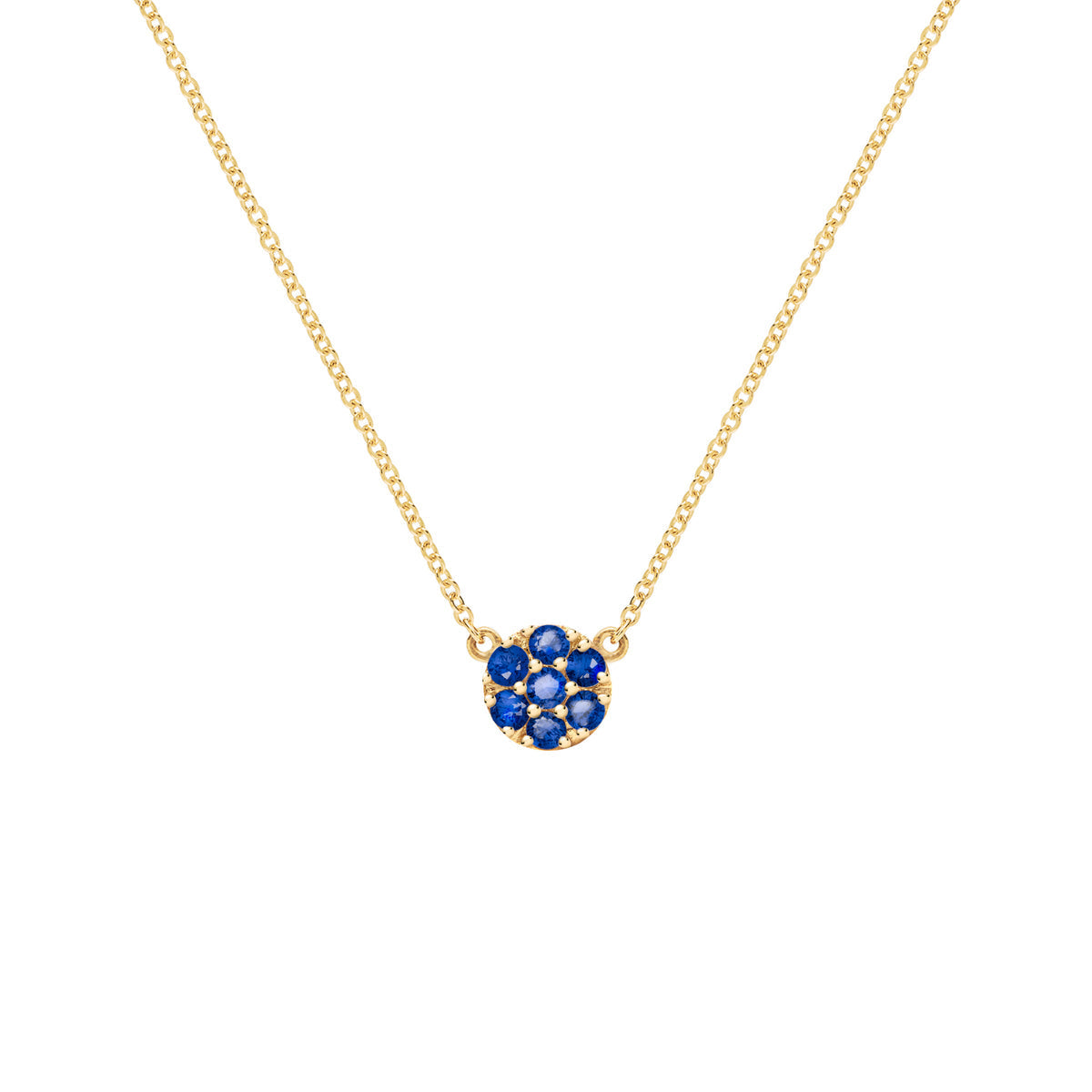 0.21 TCW Round Sapphire Lab Made Diamond- September Birthstone Necklace 1