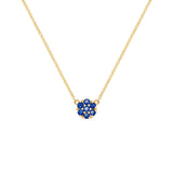 0.21 TCW Round Sapphire Lab Made Diamond- September Birthstone Necklace 1