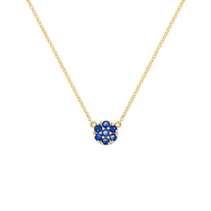 0.21 TCW Round Sapphire Lab Made Diamond- September Birthstone Necklace