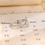 Stunning 1.0 CT Marquise Cut Moissanite Engagement Ring with Halo Split Shank Pave Design 4