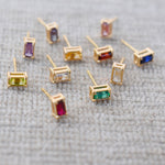 0.14 CT Baguette Garnet Lab Made Diamond- January Birthstone Earrings 7