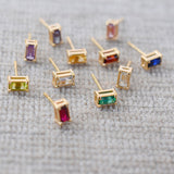 0.14 CT Baguette Garnet Lab Made Diamond- January Birthstone Earrings 7