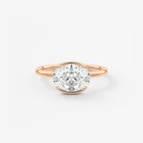 Oval Half Bezel Lab Grown Diamond Engagement Ring