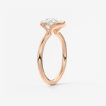 Oval Half Bezel Lab Grown Diamond Engagement Ring