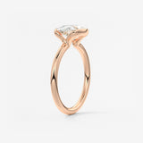 Oval Half Bezel Lab Grown Diamond Engagement Ring