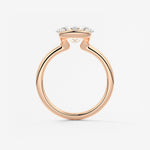 Oval Half Bezel Lab Grown Diamond Engagement Ring