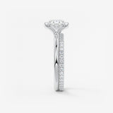 Oval Half Bezel Lab Grown Diamond Engagement Ring