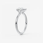Oval Half Bezel Lab Grown Diamond Engagement Ring