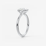 Oval Half Bezel Lab Grown Diamond Engagement Ring