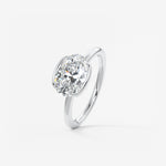 Oval Half Bezel Lab Grown Diamond Engagement Ring