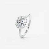 Oval Half Bezel Lab Grown Diamond Engagement Ring