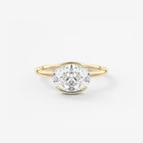 Oval Half Bezel Lab Grown Diamond Engagement Ring