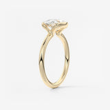 Oval Half Bezel Lab Grown Diamond Engagement Ring
