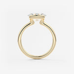 Oval Half Bezel Lab Grown Diamond Engagement Ring