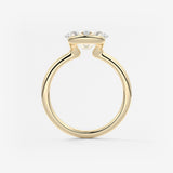 Oval Half Bezel Lab Grown Diamond Engagement Ring