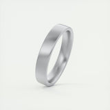 Satin-Finish Classic White Gold Men's Band 14